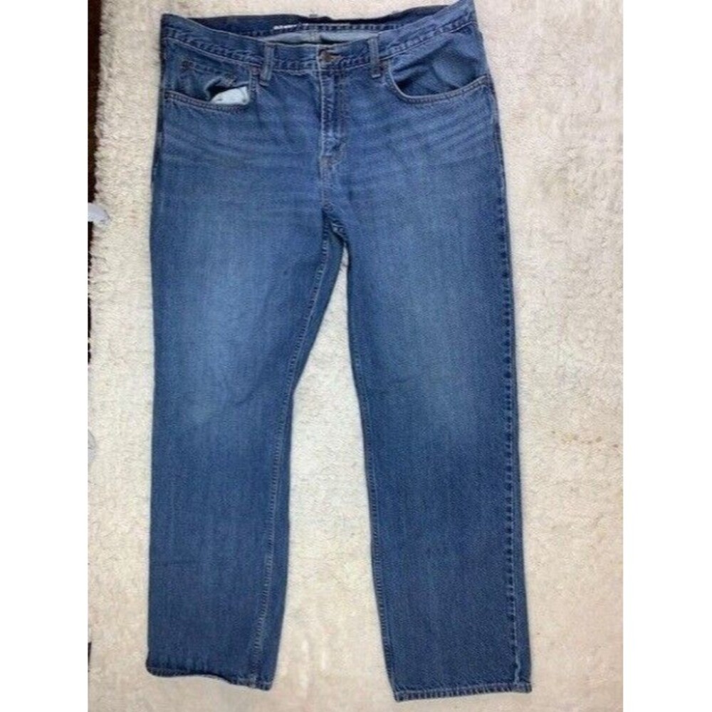 Old Navy Size 38x32 Mens Jeans (Actual Inseam 31) Straight Med Wash Cotton